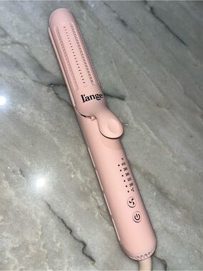 L’ange A133 Le Duo 360 Airflow Styler Flat Iron Curling Wand Blush Pink EUC